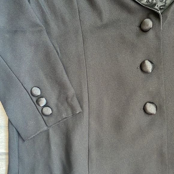 Vintage Black Holiday Shiny Blazer Sequin Collar - Picture 3 of 5